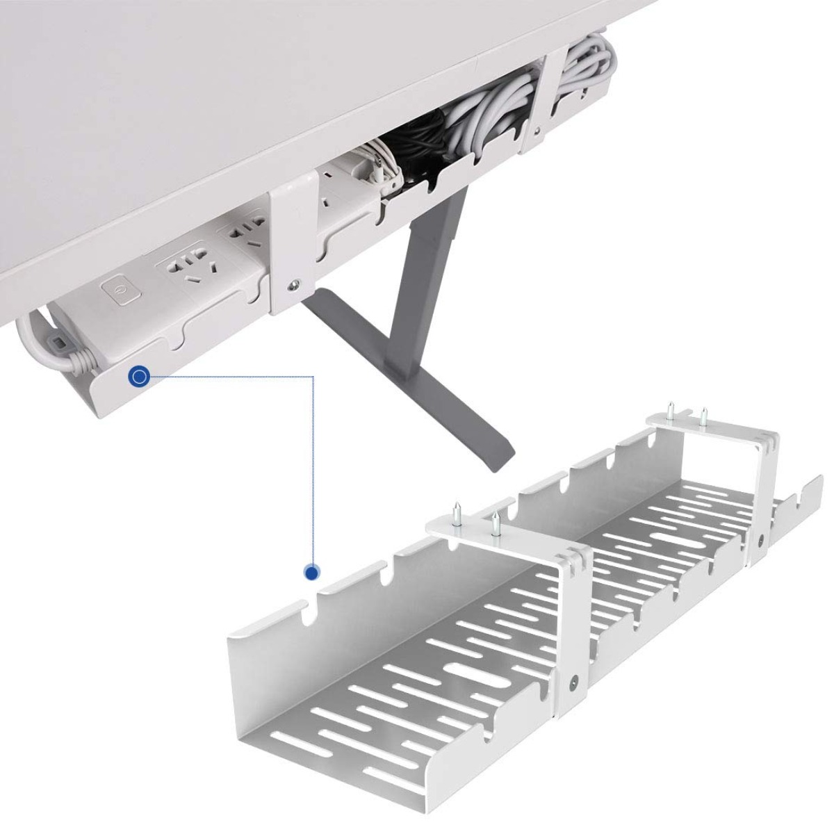 Desk Setup Workspace - Bandeja Organizadora de Cables para Escritorio,