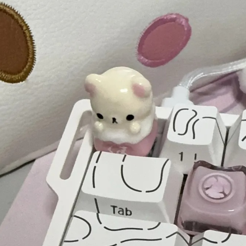 Desk Setup Essentials - Teclas Kawaii Rilakkuma, Tecla Artesanal de