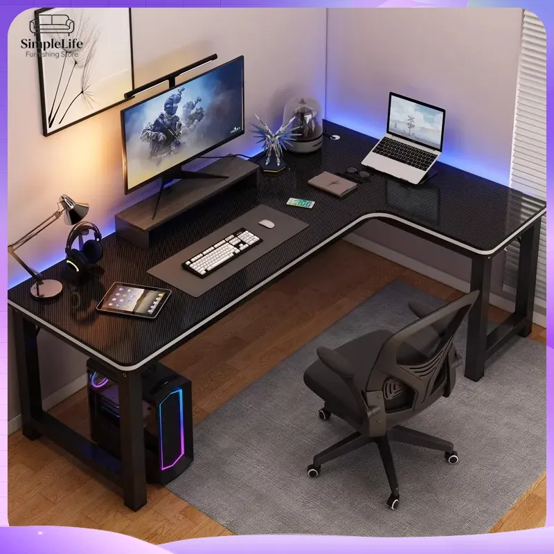 Desk Setup Dual Monitor - Escritorio de Esquina para Juegos, Escritorio
