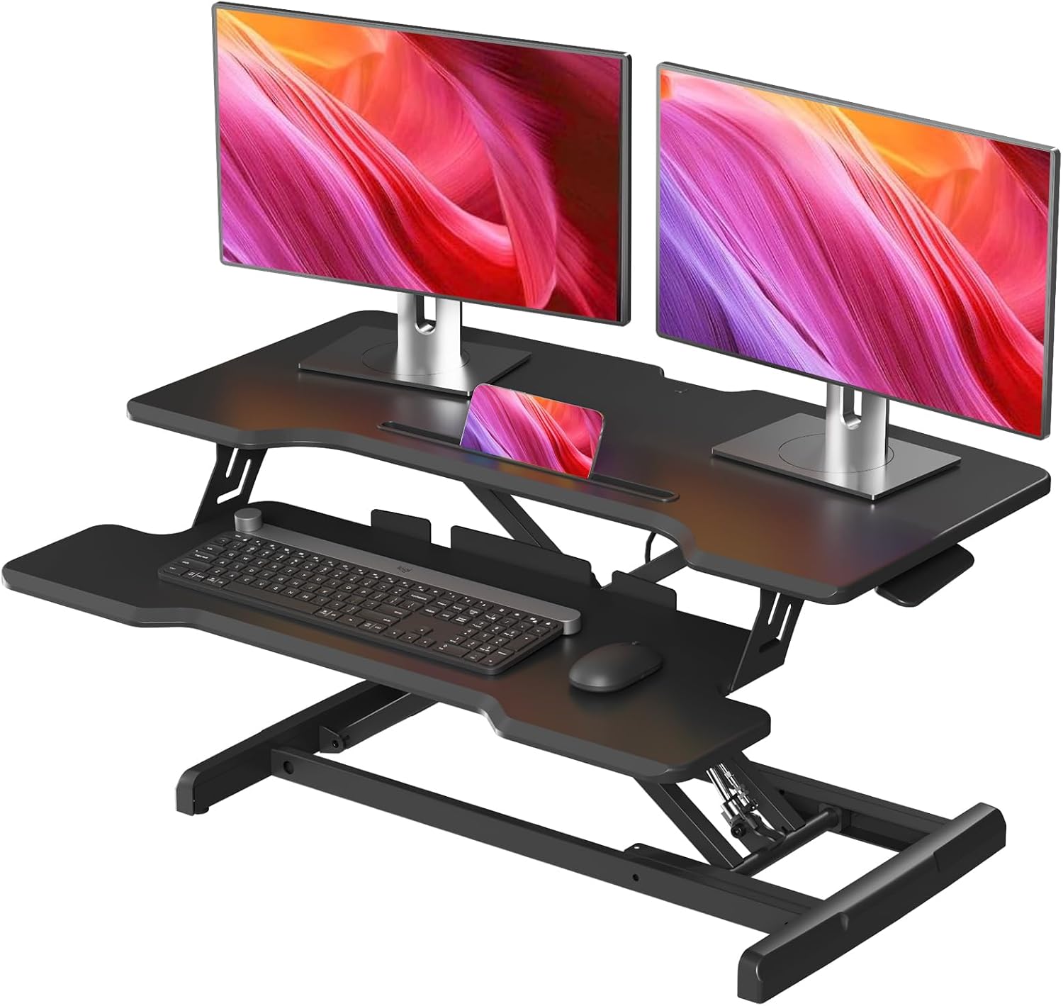 Desk Setup Dual Monitor - Convertidor de escritorio de pie, elevador