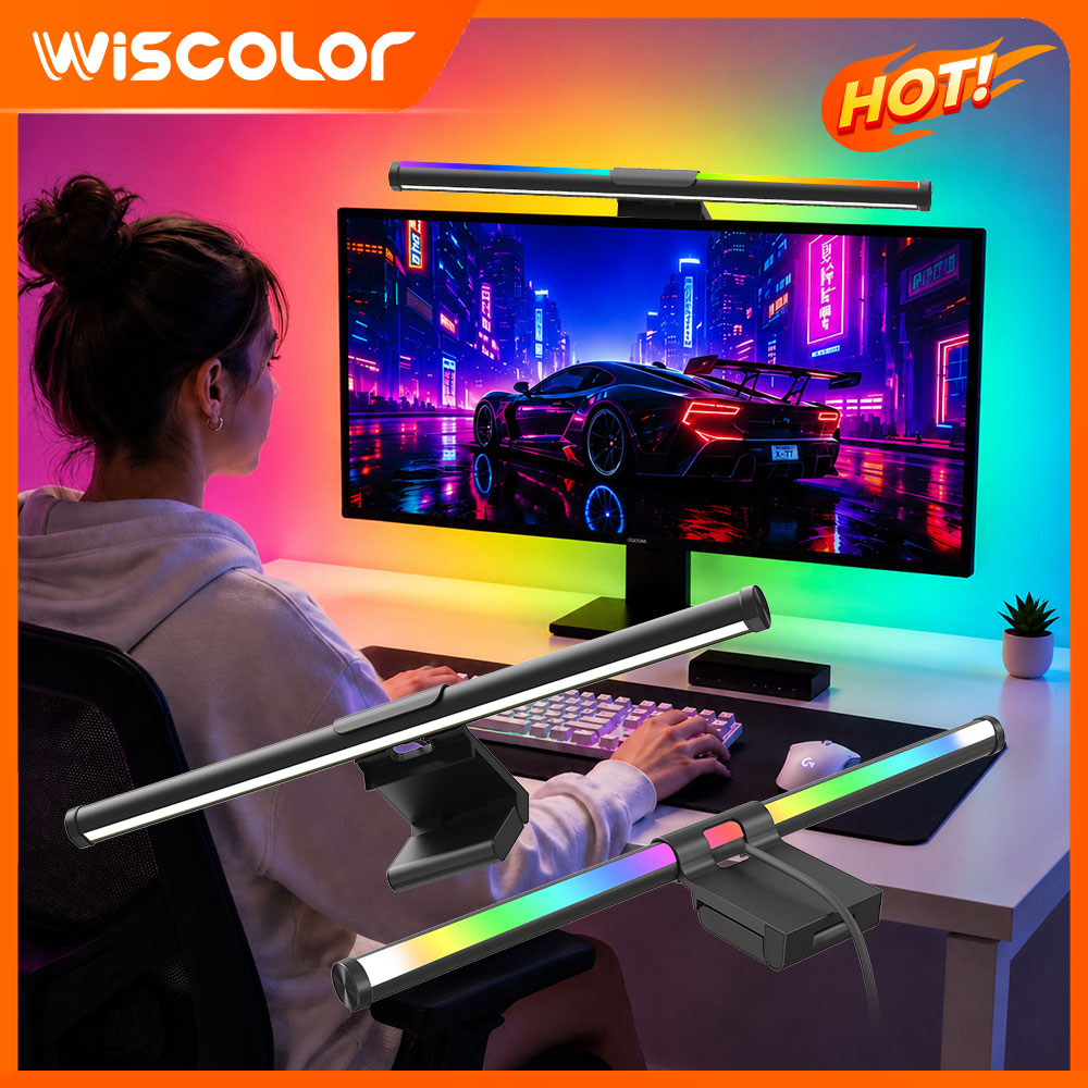 Desk Setup No Monitor - Barra de Luz WiFi para Monitor,