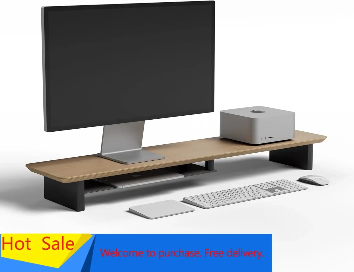 Desk Setup Dual Monitor - Escritorio ergonómico de dos niveles de