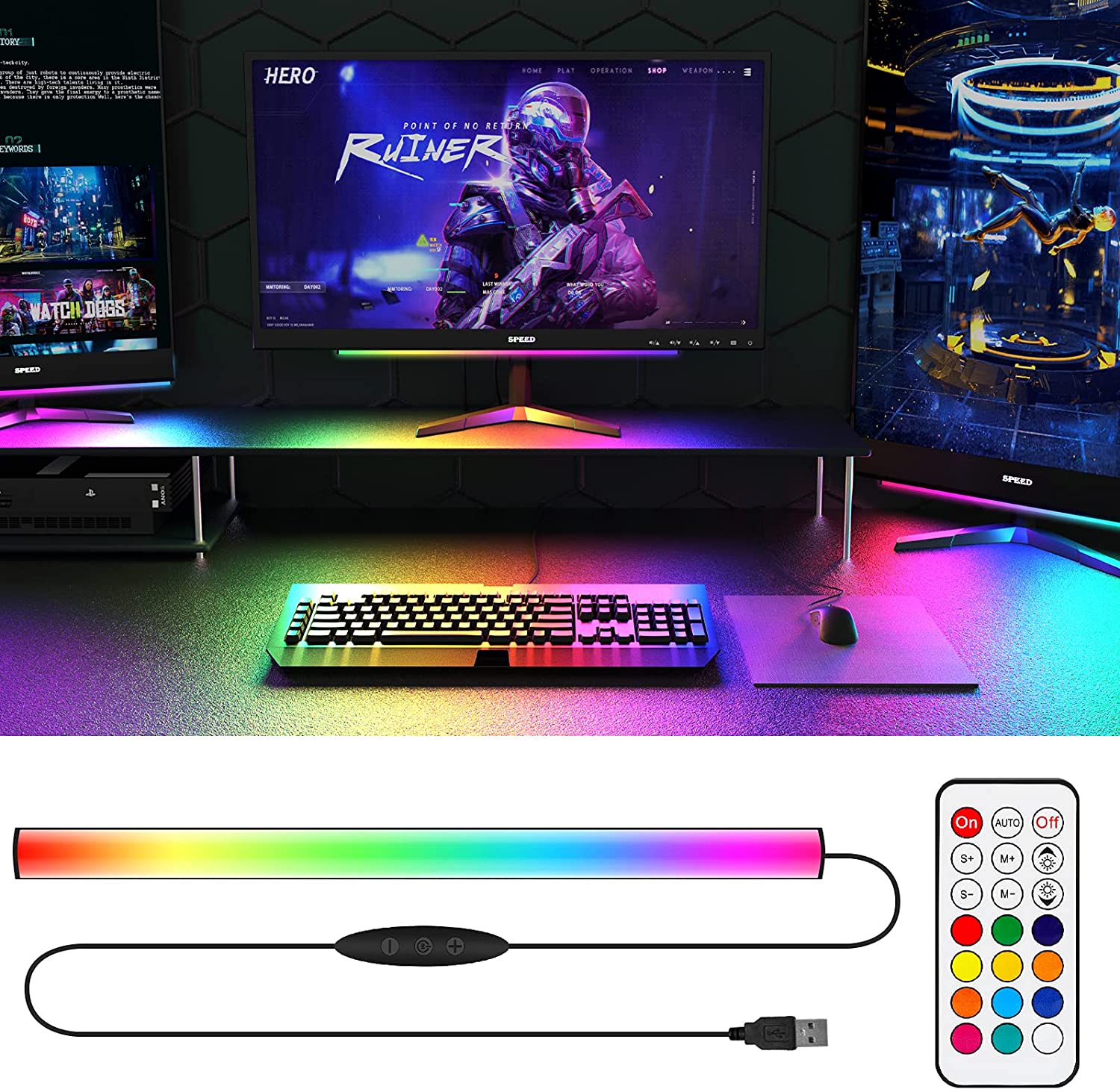 Desk Setup No Monitor - Barra de luz para debajo del