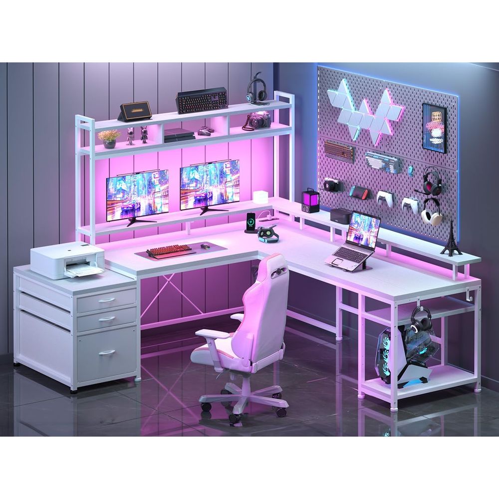 Escritorio en Forma de L de 10 - Desk Setup Dual Monitor reseña y precio