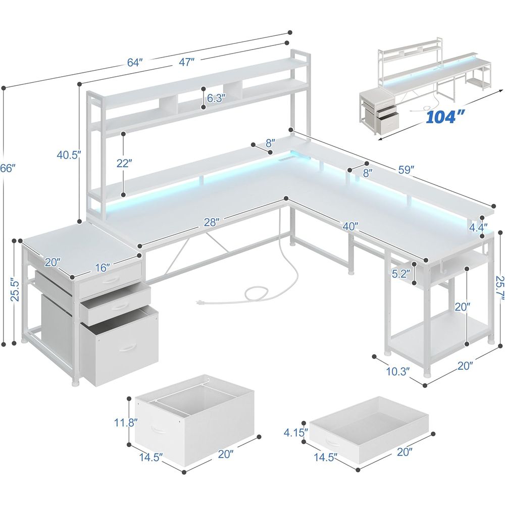 Escritorio en Forma de L de 10 - Desk Setup Dual Monitor reseña y precio