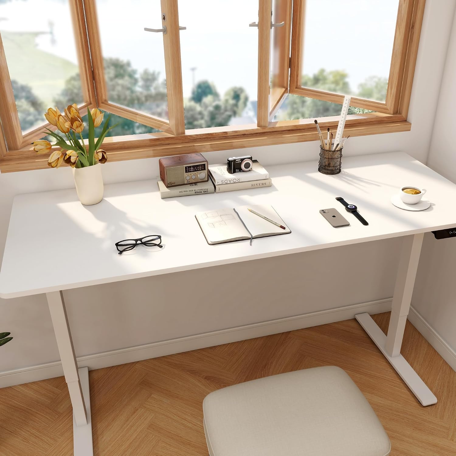 Escritorio Eléctrico de Altura - Desk Setup Dual Monitor reseña y precio