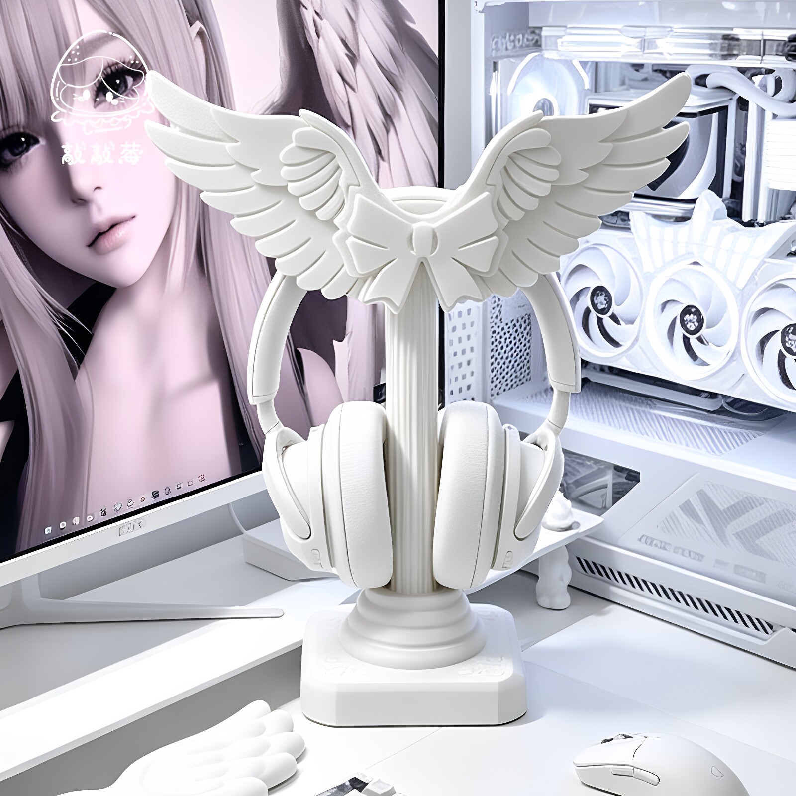 Soporte para auriculares con d - Desk Setup White reseña y precio