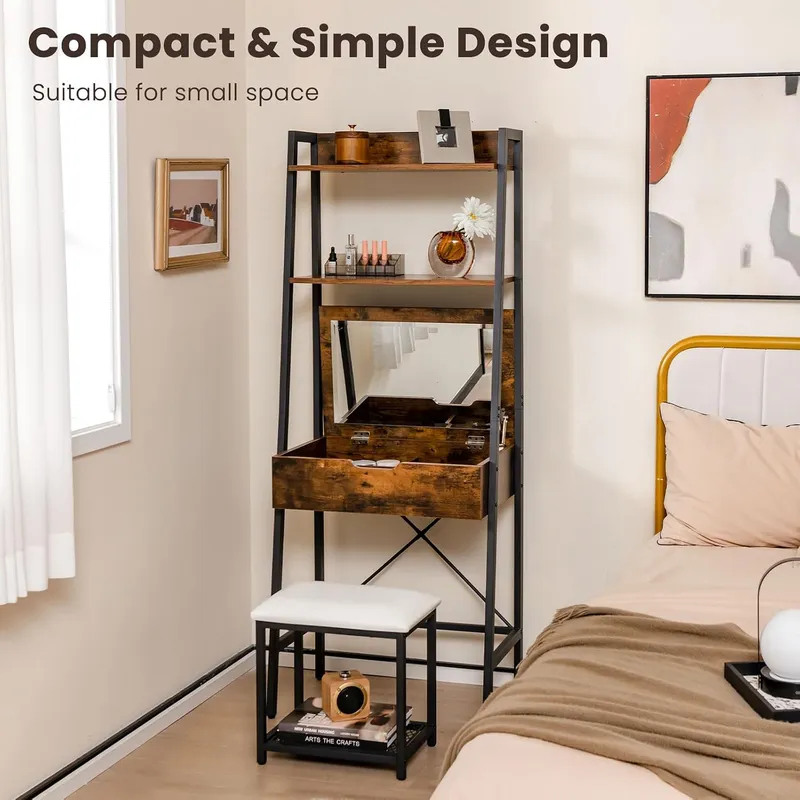 Conjunto de tocador con espejo - Desk Setup In Small Bedroom reseña y precio