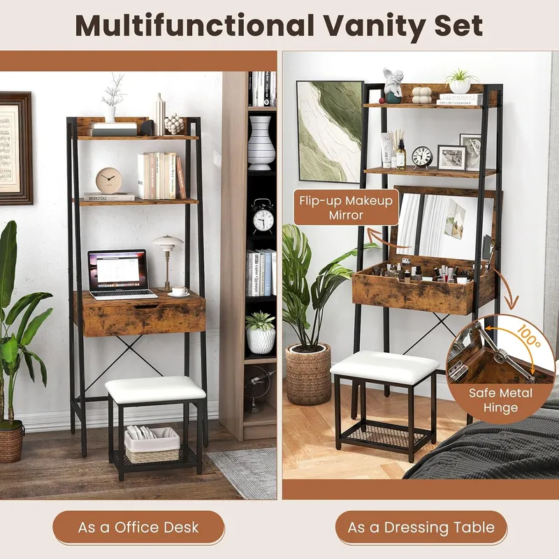 Conjunto de tocador con espejo - Desk Setup In Small Bedroom reseña y precio
